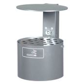 Round ashtray with cover for fixing on walls or posts | hot dipped galvanized | without standingpost